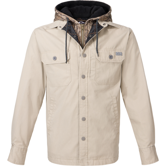 Campire Canvas Shirt Jac Hoodie Khaki M